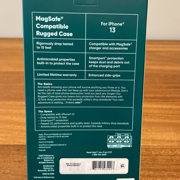 NIB, NEW Protect ONN. MagSafe Compatible Rugged Phone Case for iPhone 13 “Clear” - Picture 3 of 12